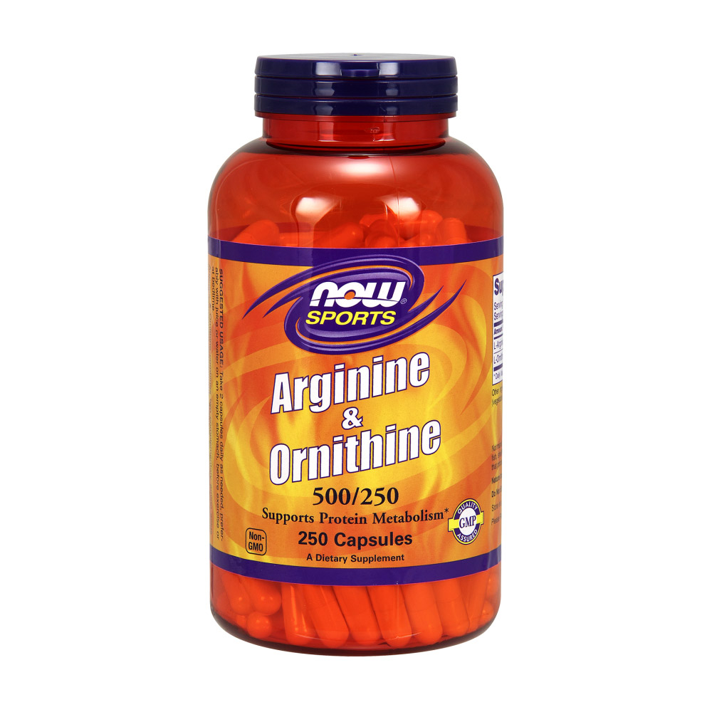 Now Foods, L-Arginine/Ornithine, 500/250 mg, 250 Capsules