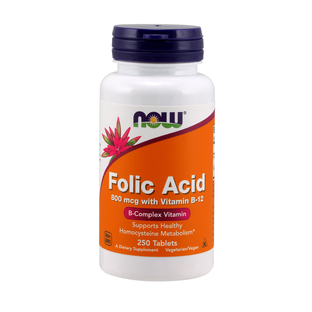Folic Acid 800mcg + B-12 25mcg - Vegetarian 250 Tablets