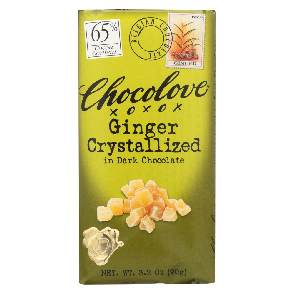 Chocolove Xoxox - Premium Chocolate Bar - Dark Chocolate - Ginger Crystallized - 3.2 oz Bars - 12개 묶음상품