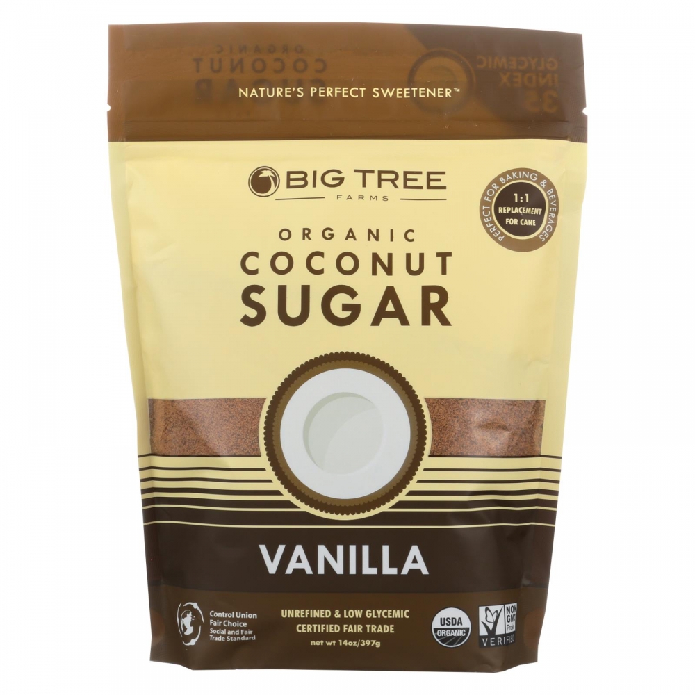 Big Tree Farms Coconut Palm Sugar - Vanilla - 6개 묶음상품 - 14 oz.