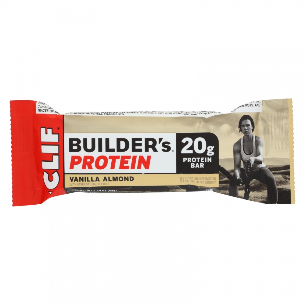 Clif Bar Builder Bar - Vanilla Almond - 12개 묶음상품 - 2.4 oz