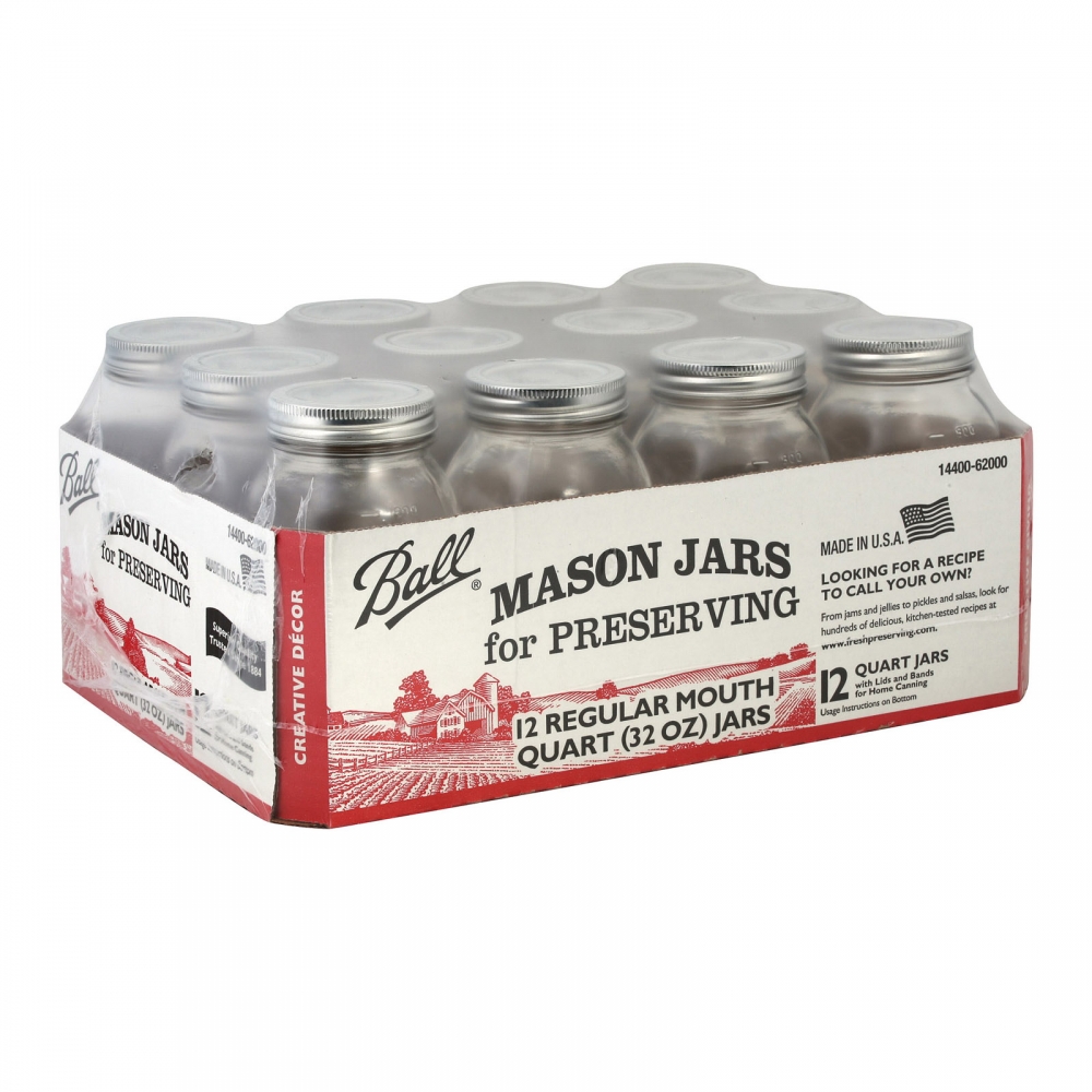 Ball Canning Jar Regular Mouth 32oz with Lid - Case of 1 - 12 Count