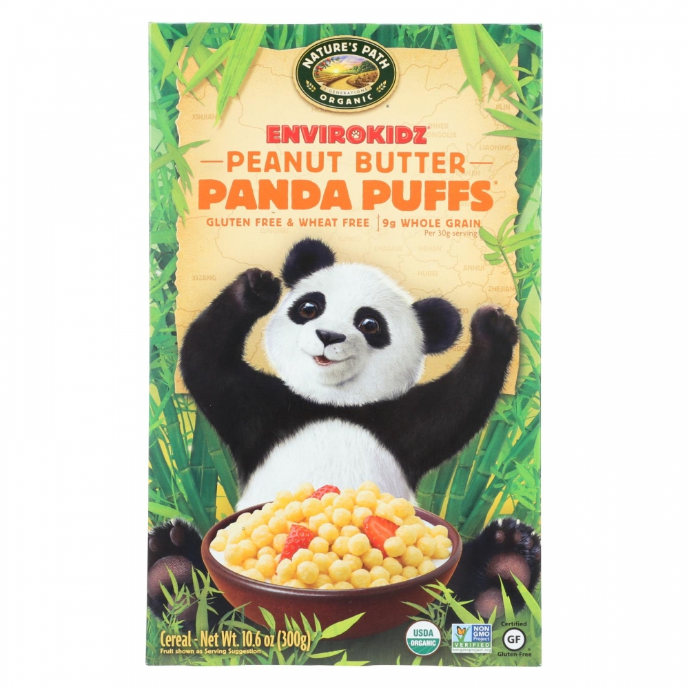 Envirokidz - Organic Panda Puffs - Peanut Butter - 12개 묶음상품 - 10.6 oz.