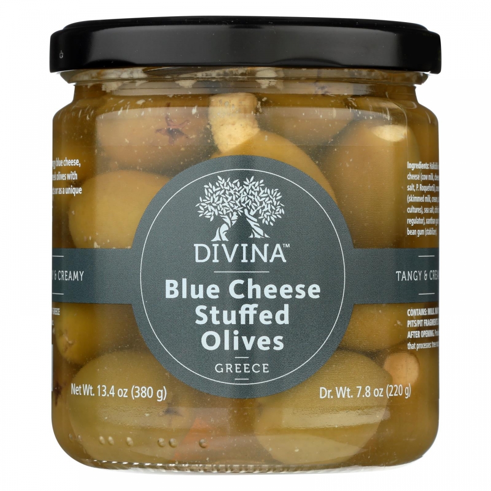 Divina - Olives Stuffed with Blue Cheese - 6개 묶음상품 - 7.8 oz.