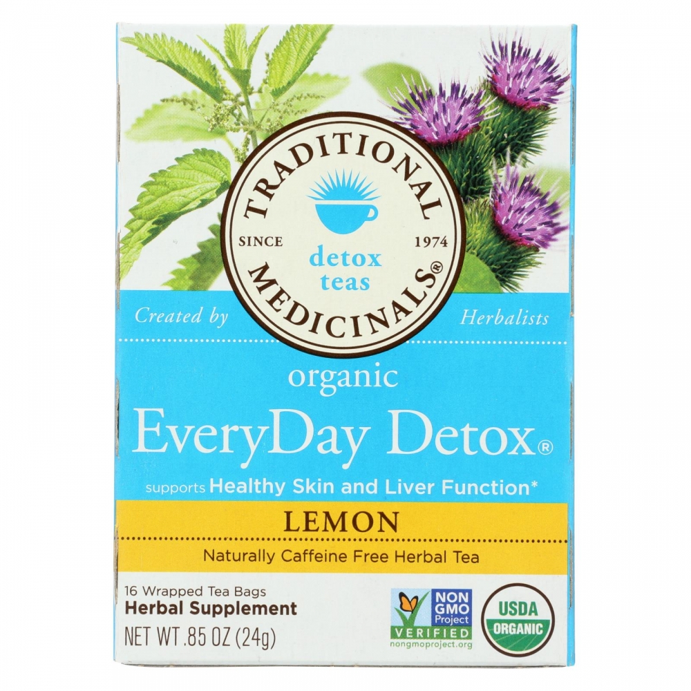 Traditional Medicinals Lemon EveryDay Detox Herbal Tea - 16 Tea Bags - 6개 묶음상품