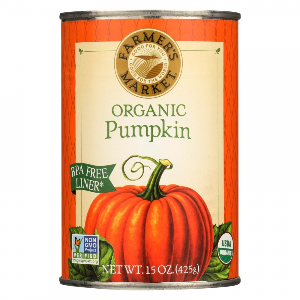 Farmer's Market Organic Pumpkin - Canned - 12개 묶음상품 - 15 oz.