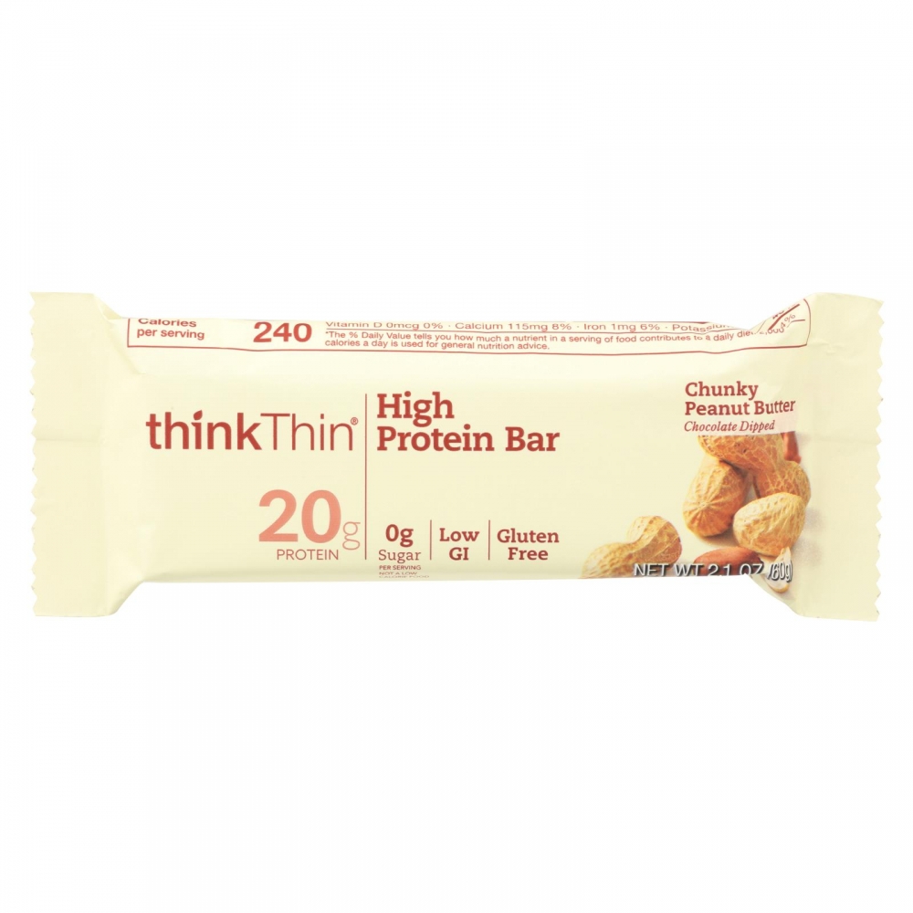 Think Products Thin Bar - Chunky Peanut Butter - 10개 묶음상품 - 2.1 oz