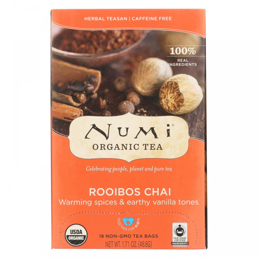 Numi Tea Organic Herbal Tea - Rooibos Chai - 6개 묶음상품 - 18 Bags