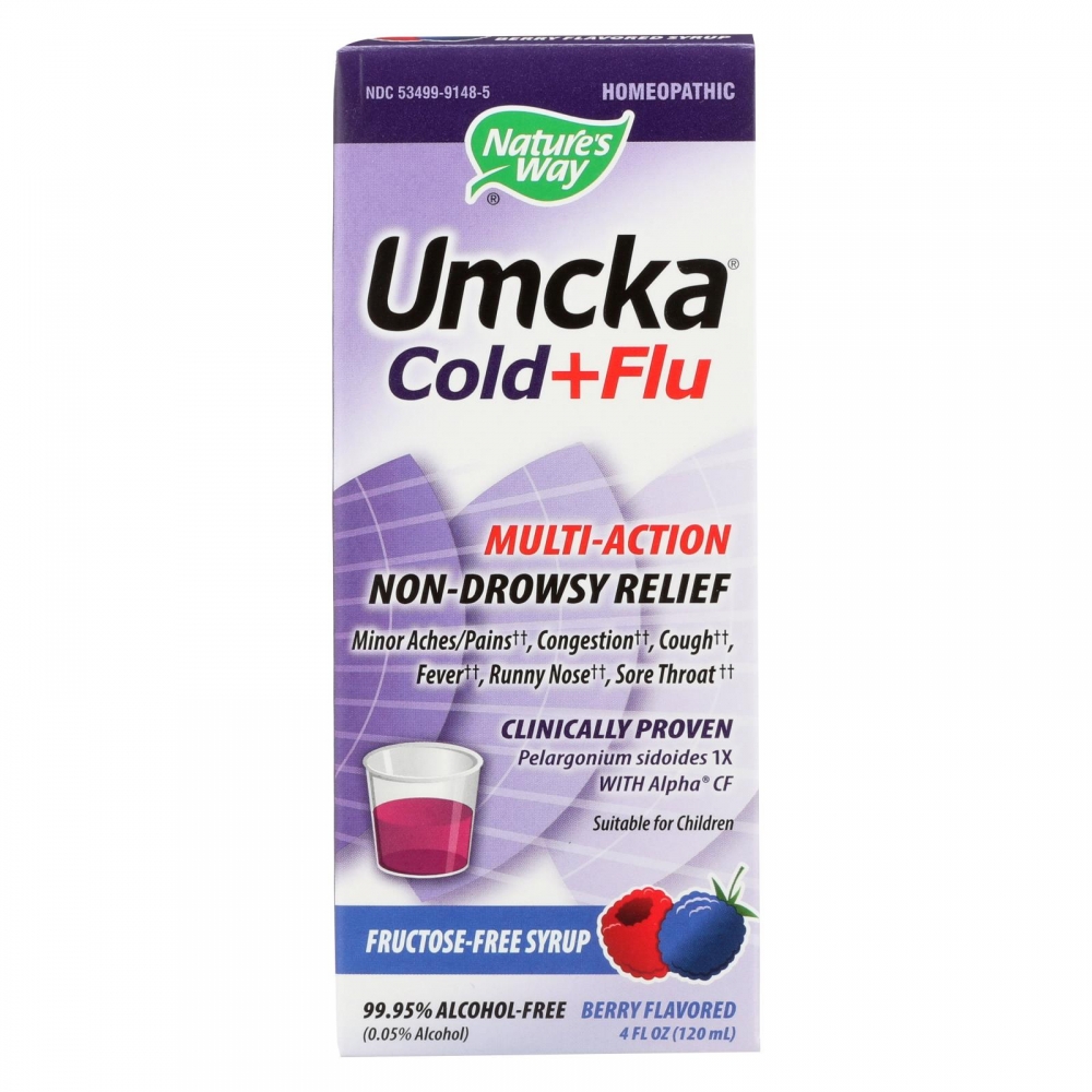 Nature's Way - Umcka Cold and Flu Sugar-Free Syrup Berry - 4 fl oz