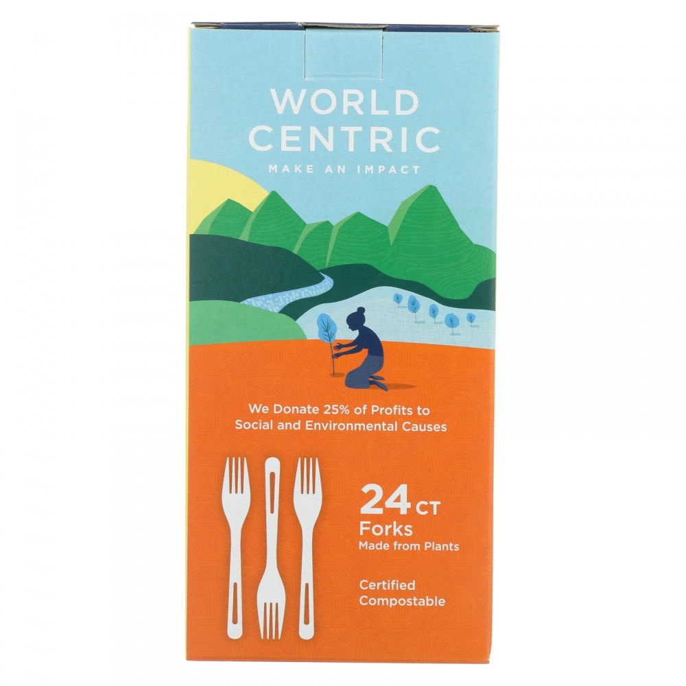 World Centric Corn Starch Fork - 12개 묶음상품 - 24 Count