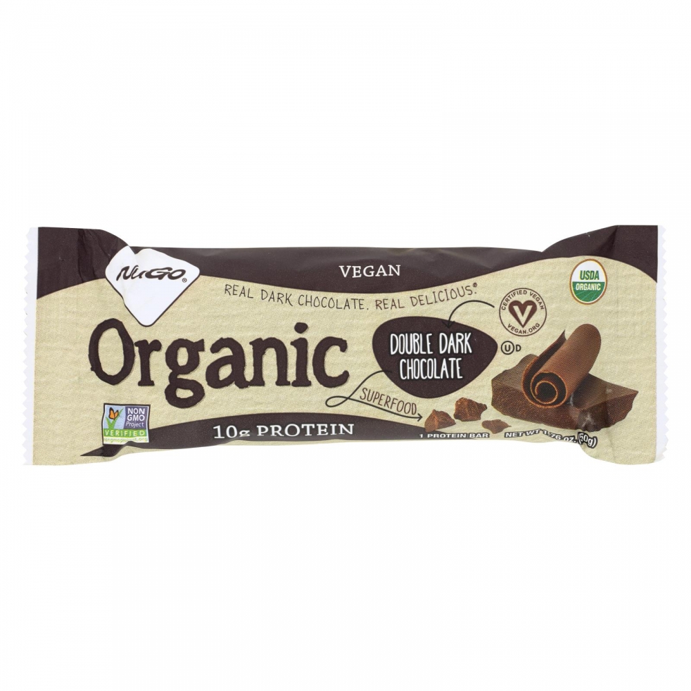 NuGo Nutrition Bar - Organic Double Dark Chocolate - 1.76 oz - 12개 묶음상품