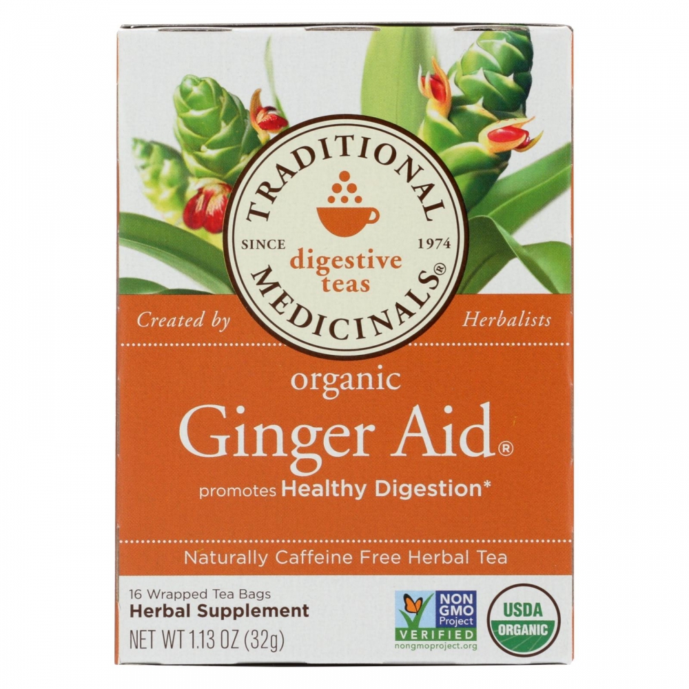 Traditional Medicinals Organic Ginger Aid Herbal Tea - 16 Tea Bags - 6개 묶음상품
