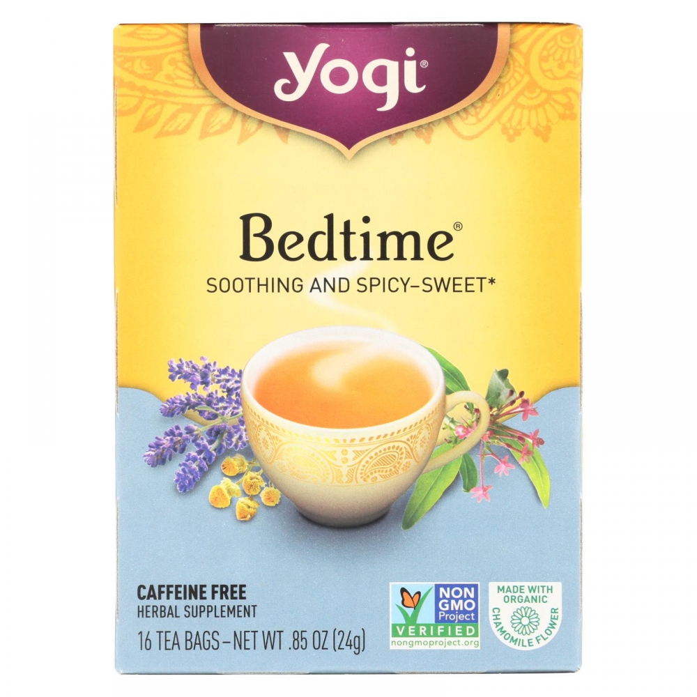 Yogi Bedtime Herbal Tea Caffeine Free Chamomile - 16 Tea Bags - 6개 묶음상품