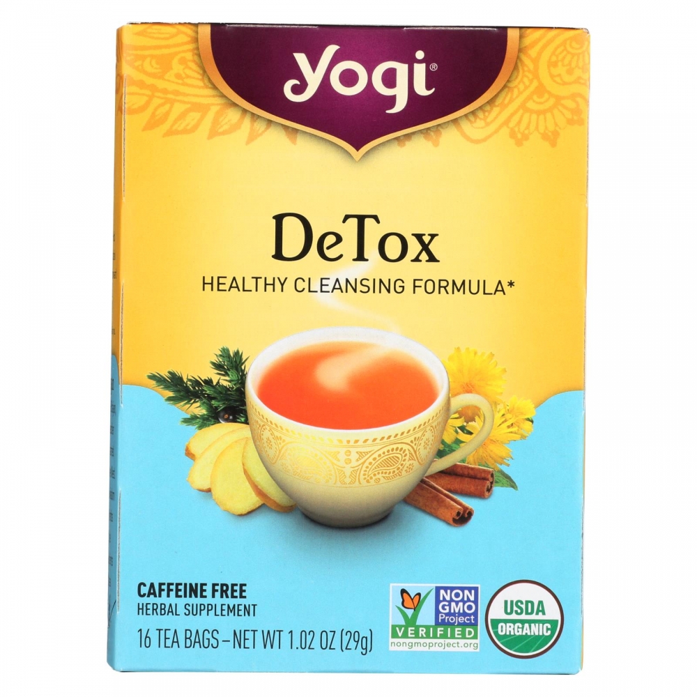 Yogi Detox Herbal Tea Caffeine Free - 16 Tea Bags - 6개 묶음상품