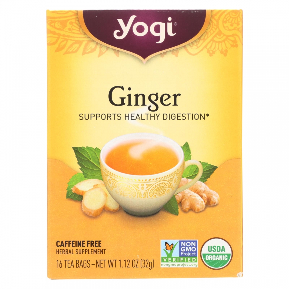 Yogi Organic Herbal Tea Caffeine Free Ginger - 16 Tea Bags - 6개 묶음상품