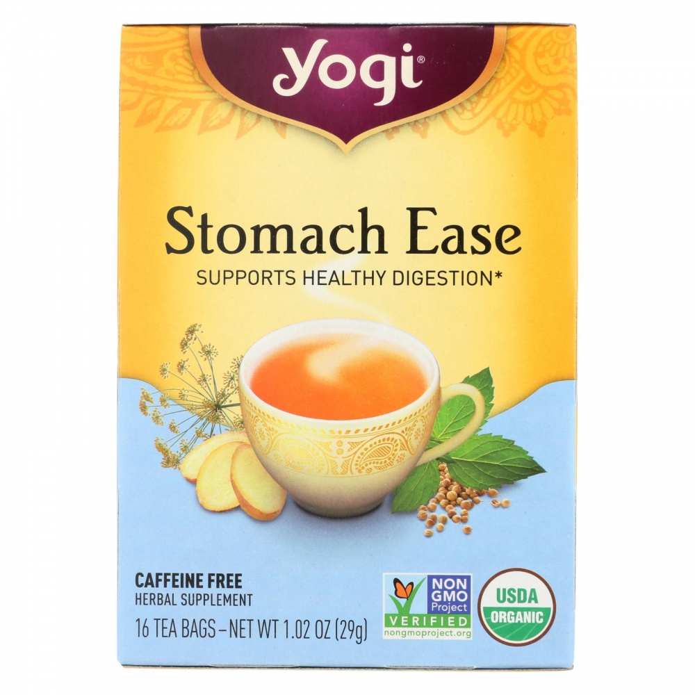 Yogi Organic Stomach Ease Herbal Tea - 16 Tea Bags - 6개 묶음상품