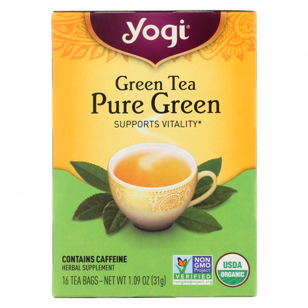 Yogi Organic Pure Green Herbal Tea - 16 Tea Bags - 6개 묶음상품