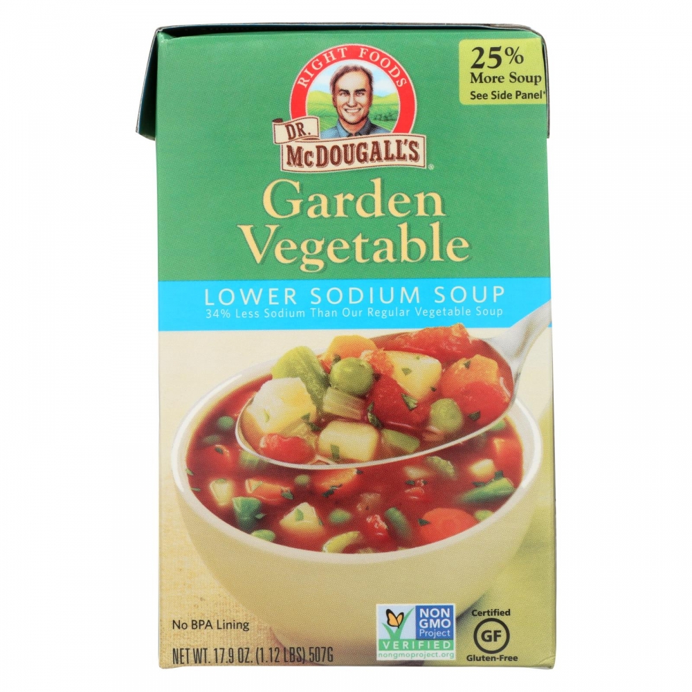 Dr. McDougall's Garden Vegetable Lower Sodium Soup - 6개 묶음상품 - 17.9 oz.