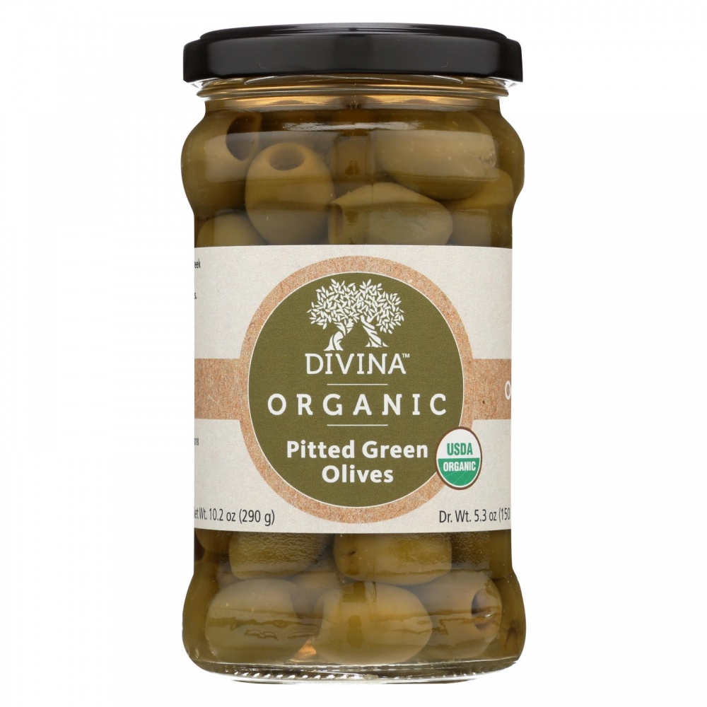 Divina - Organic Pitted Green Olives - 6개 묶음상품 - 6 oz.