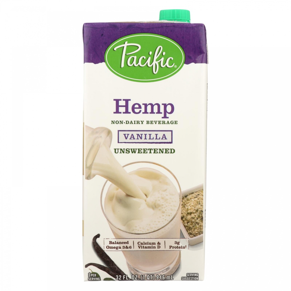 Pacific Natural Foods Hemp Vanilla - Unsweetened - 12개 묶음상품 - 32 Fl oz.