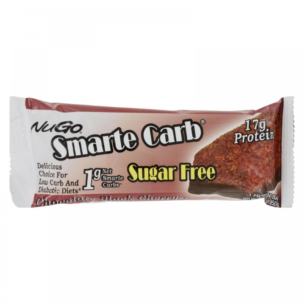 Nugo Nutrition Smarte Carb Bar - Black Cherry - Case Of 12 - 1.76 Oz