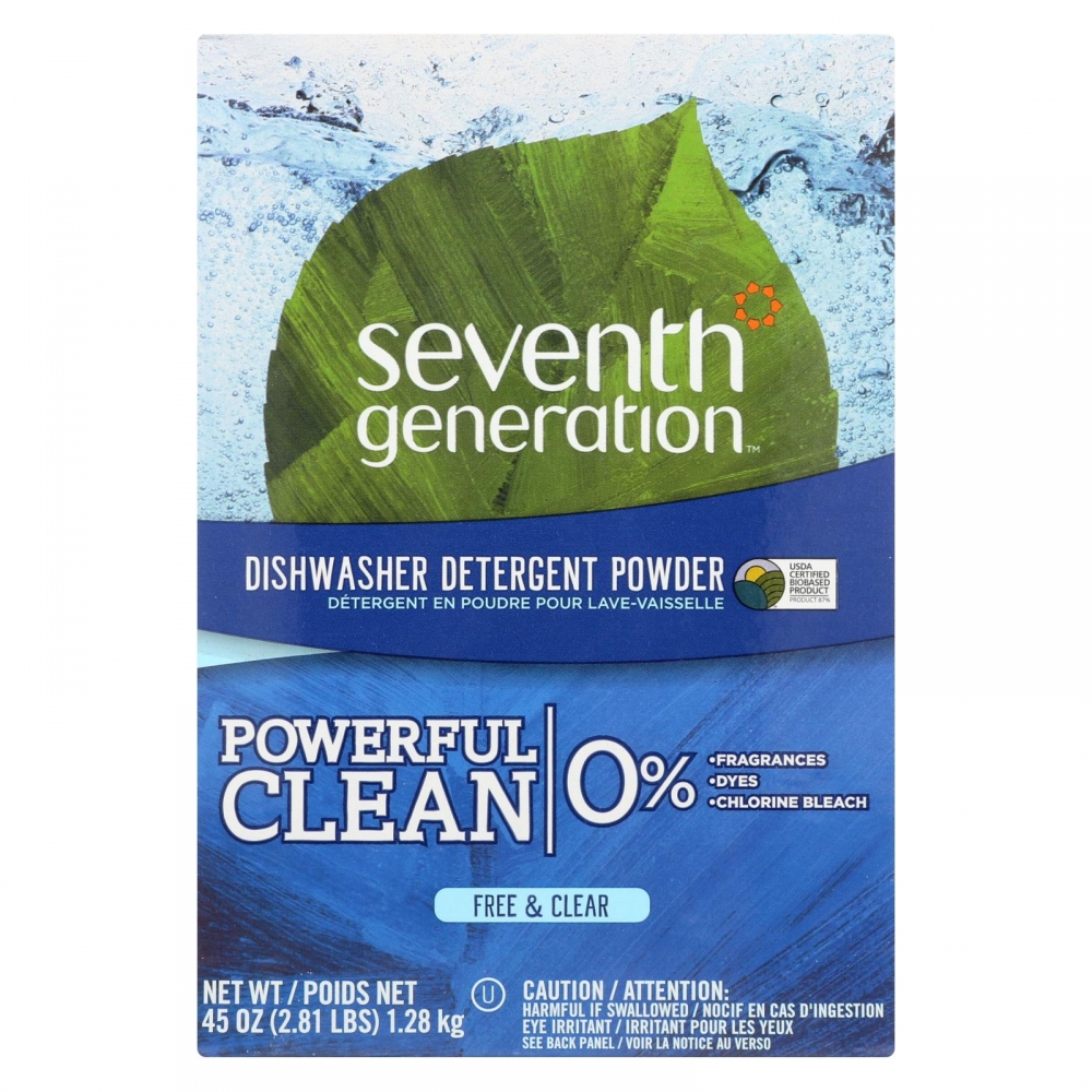 Seventh Generation Auto Dish Powder - Free and Clear - 12개 묶음상품 - 45 oz.