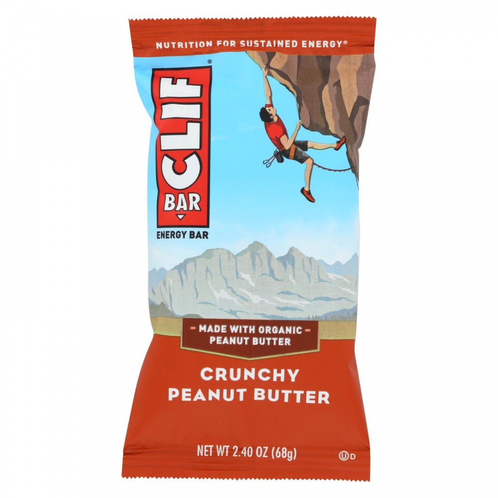 Clif Bar - Organic Crunch Peanut Butter - 12개 묶음상품 - 2.4 oz