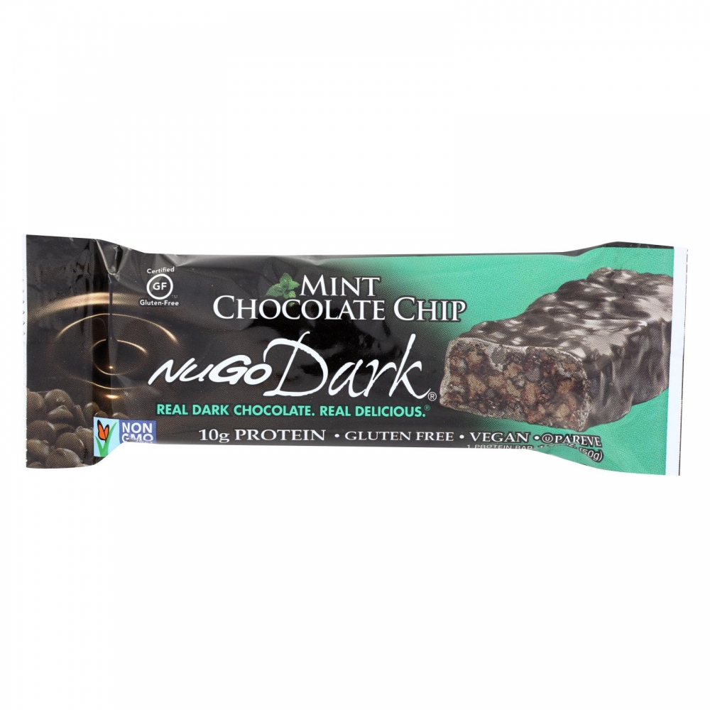 NuGo Nutrition Bar - Dark - Mint Chocolate Chip - 1.76 oz - 12개 묶음상품
