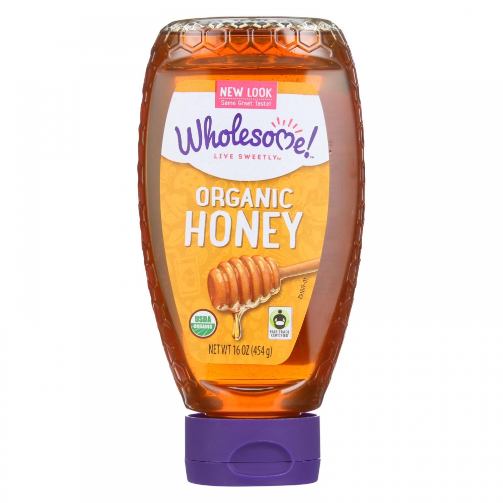 Wholesome Sweeteners Honey - Organic - Amber - Squeeze Bottle - 16 oz - 6개 묶음상품