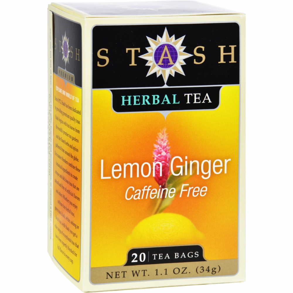 Stash Tea - Herbal - Lemon Ginger - 20 Bags - 6개 묶음상품