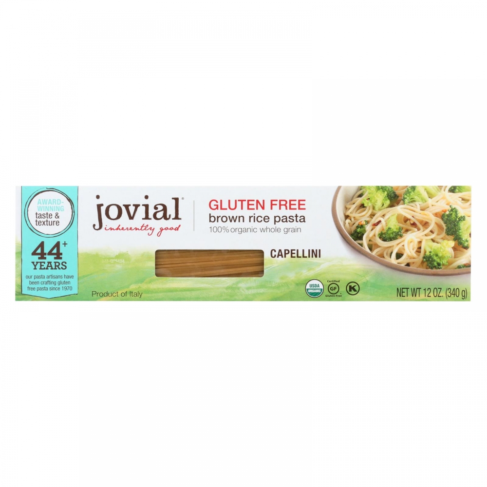 Jovial - Gluten Free Brown Rice Pasta - Capellini - 12개 묶음상품 - 12 oz.