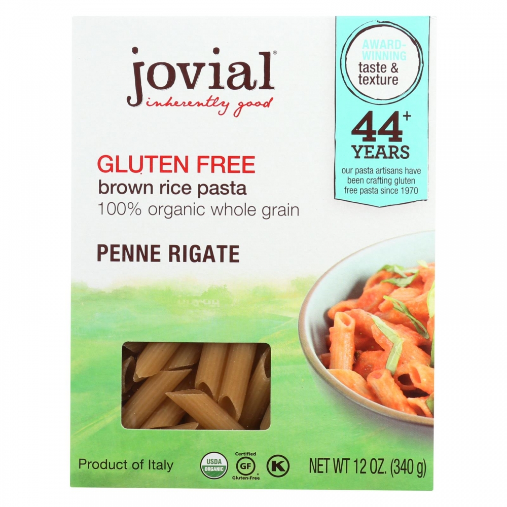 Jovial - Pasta - Organic - Brown Rice - Penne Rigate - 12 oz - 12개 묶음상품