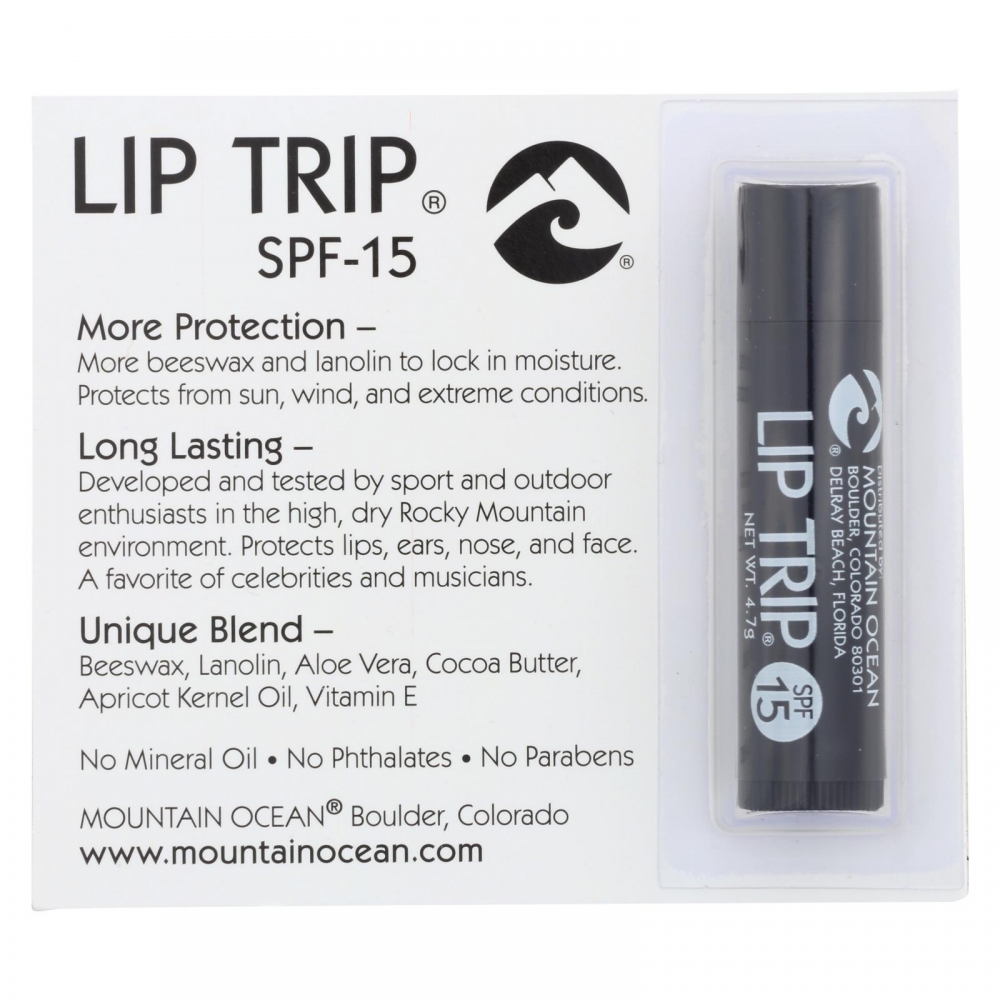 Mountain Ocean - Lip Trip Lip Balm - SPF15 - 12개 묶음상품 - 0.165 oz.