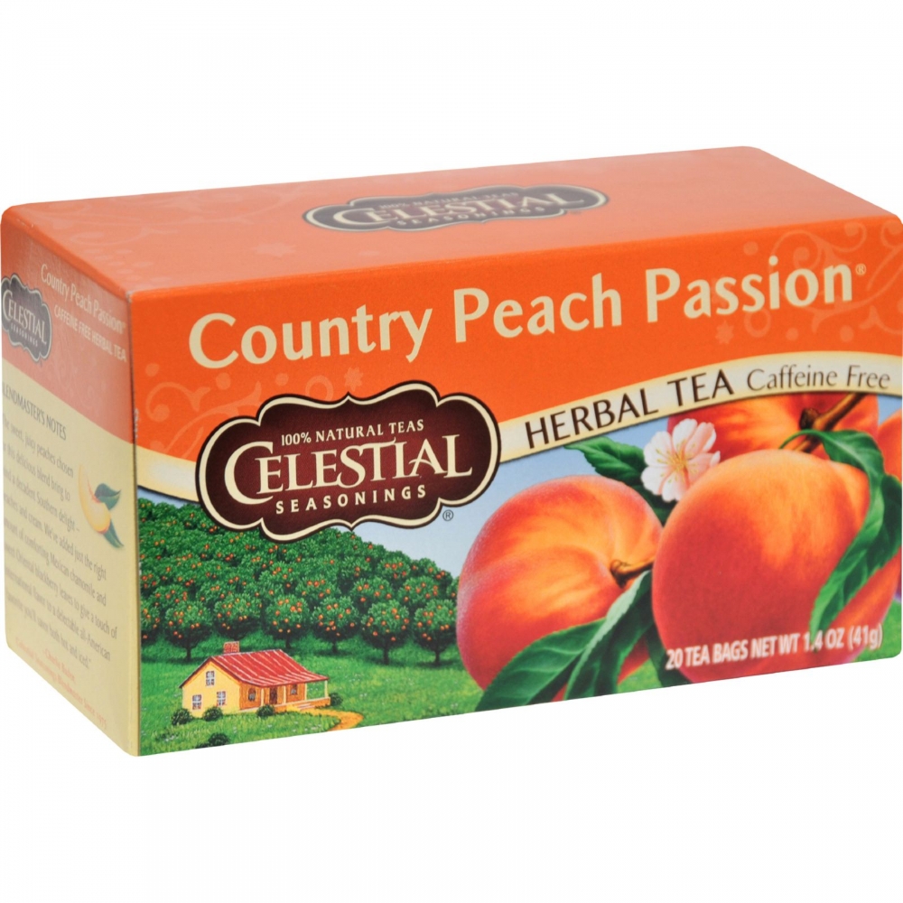 Celestial Seasonings Herbal Tea Caffeine Free Country Peach Passion - 20 Tea Bags - 6개 묶음상품