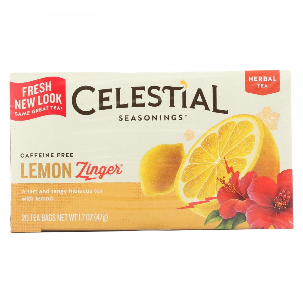 Celestial Seasonings Herbal Tea Caffeine Free Lemon Zinger - 20 Tea Bags - 6개 묶음상품