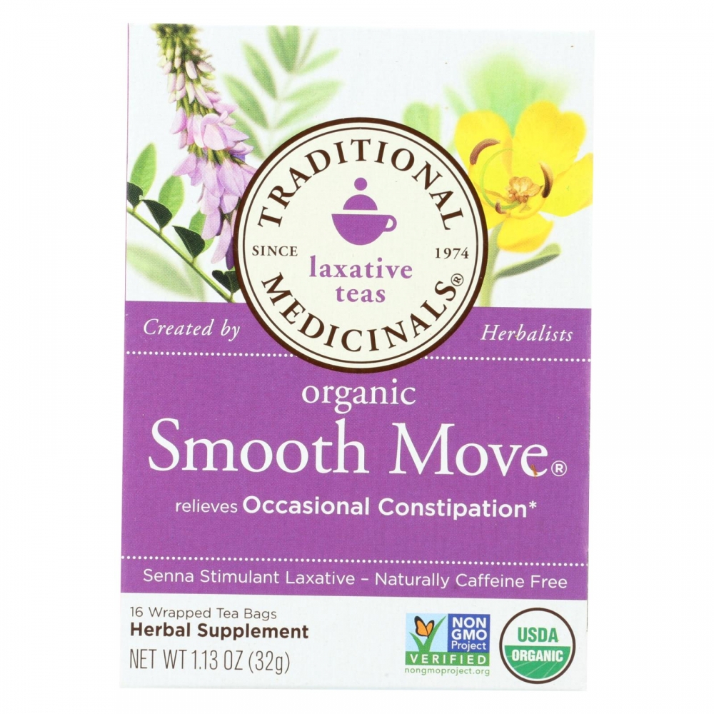 Traditional Medicinals Organic Smooth Move Herbal Tea - 16 Tea Bags - 6개 묶음상품