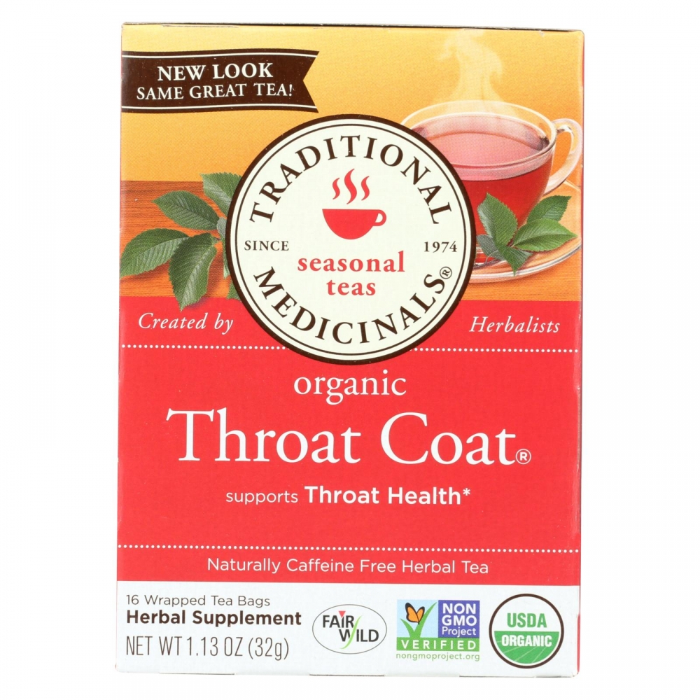 Traditional Medicinals Organic Throat Coat Herbal Tea - 16 Tea Bags - 6개 묶음상품