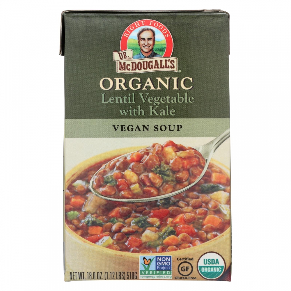 Dr. McDougall's Organic Lentil Vegetable Soup - 6개 묶음상품 - 18 oz.