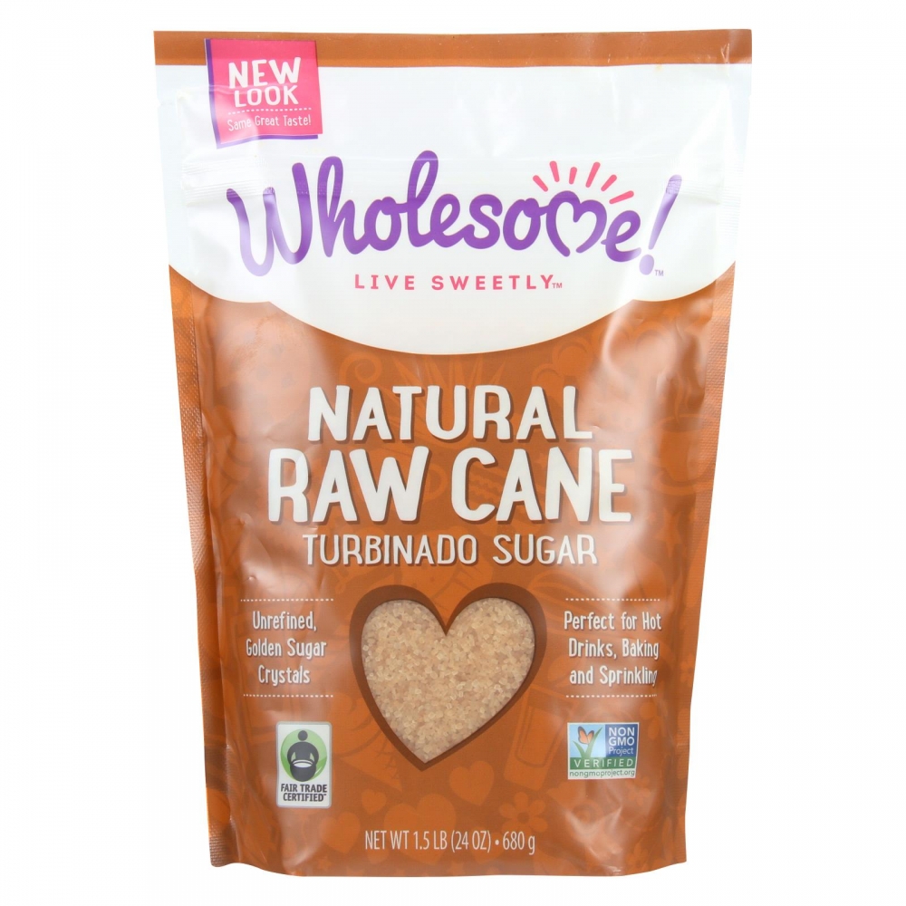 Wholesome Sweeteners Sugar - Natural Raw Cane - Turbinado - Fair Trade - 1.5 lb - 12개 묶음상품