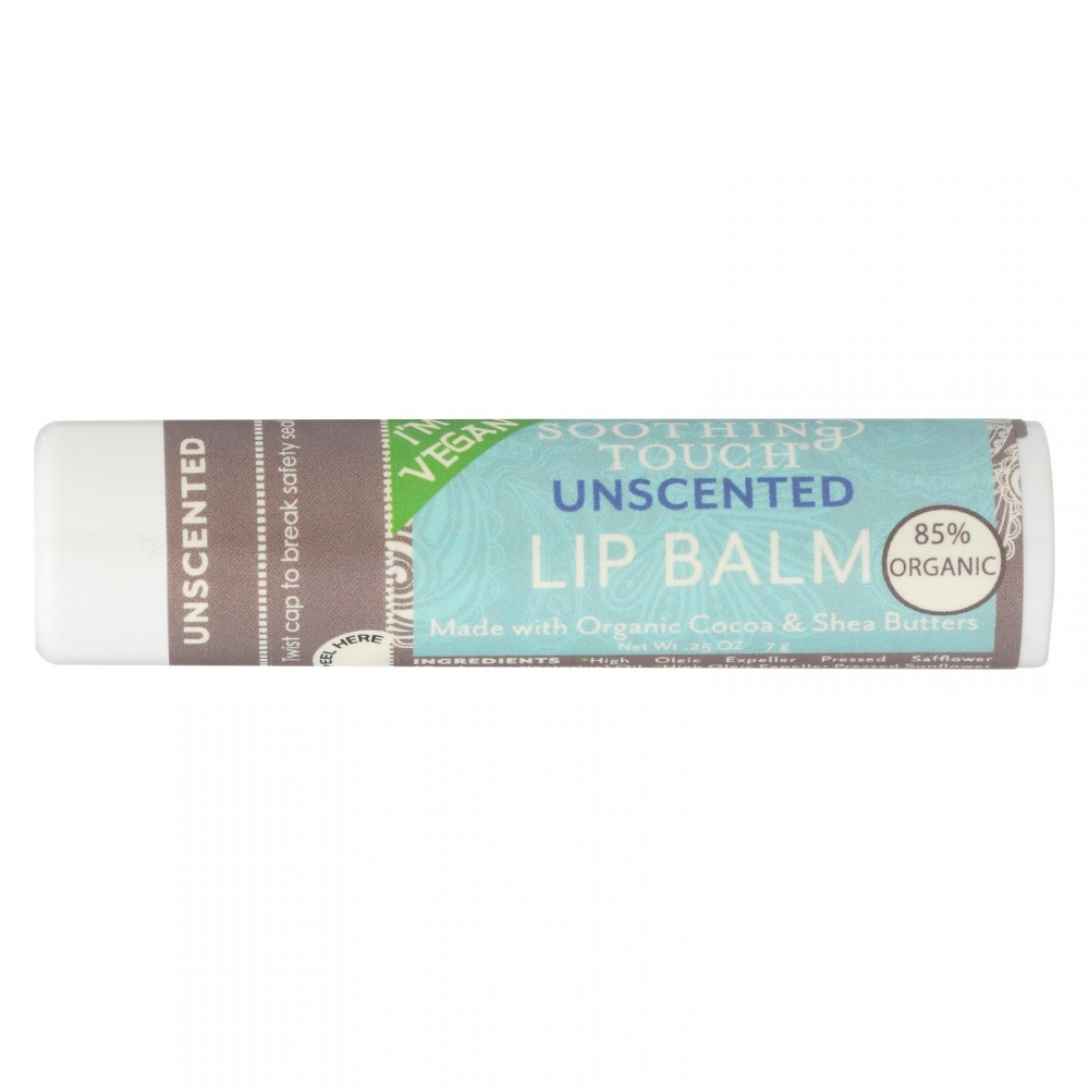 Soothing Touch Lip Balm - Vegan Unscented - 12개 묶음상품 - .25 oz