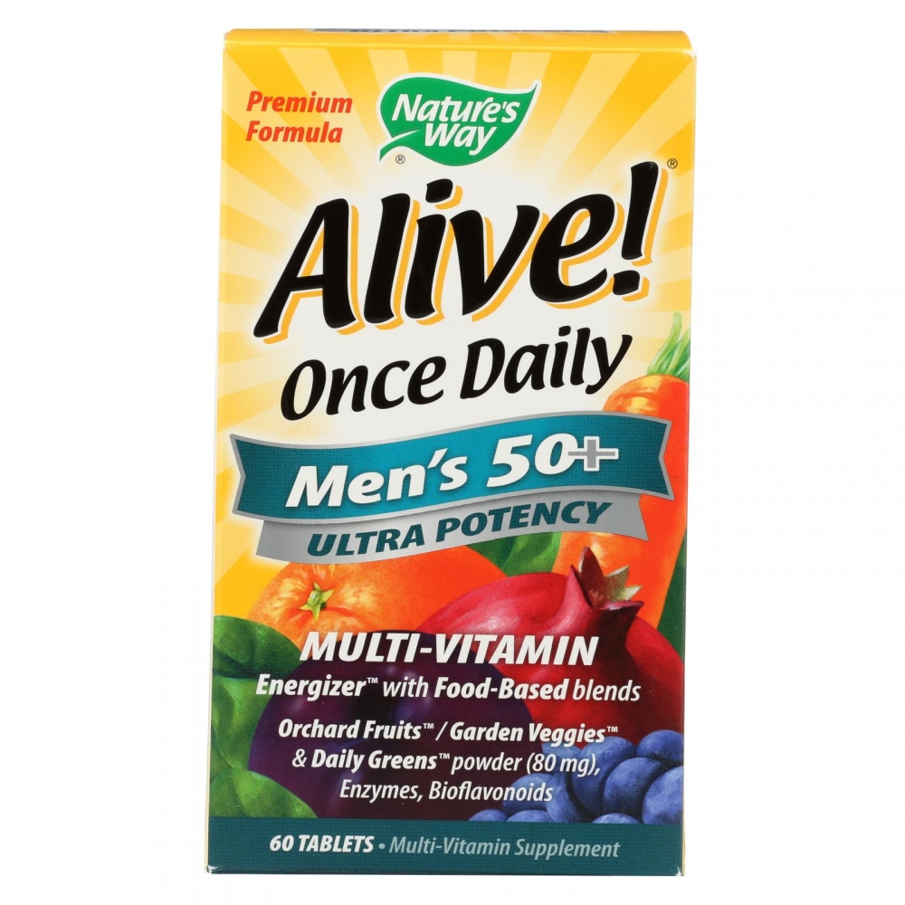 Nature's Way - Alive! Once Daily Men's Multi-Vitamin - 50 plus - 60 Tablets