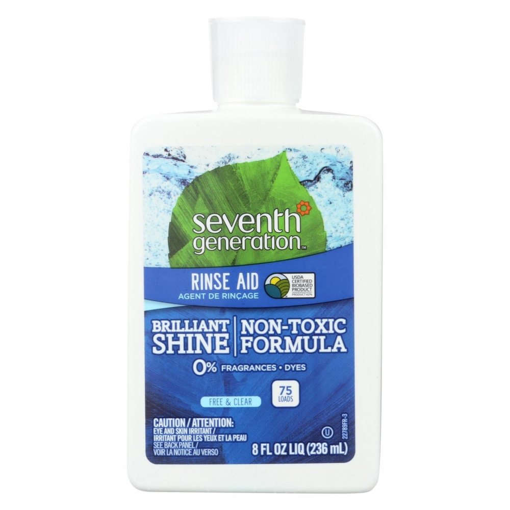 Seventh Generation Dish Rinse Aid - Free and Clear - 8 oz - 9개 묶음상품