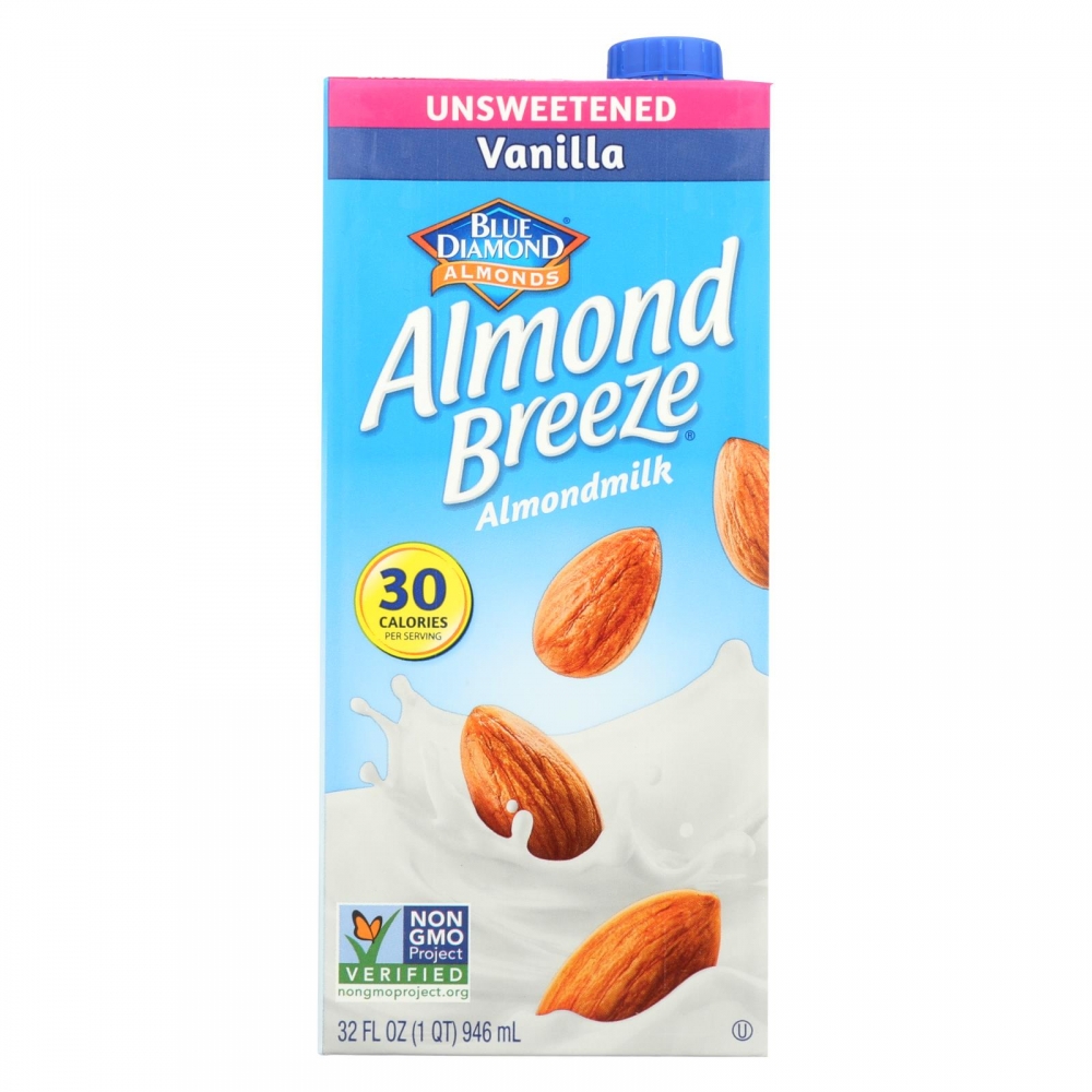 Almond Breeze - Almond Milk - Unsweetened Vanilla - 12개 묶음상품 - 32 fl oz.