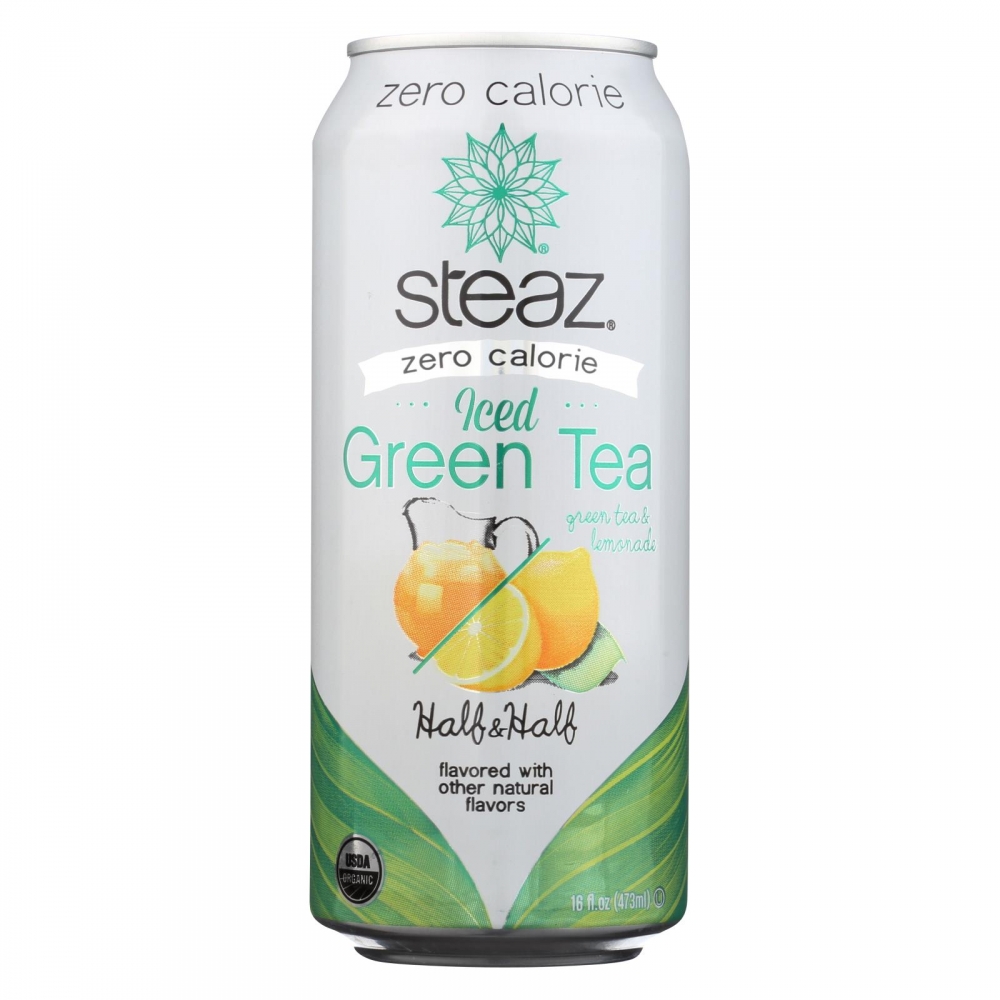 Steaz Zero Calorie Green Tea - Half and Half - 12개 묶음상품 - 16 Fl oz.