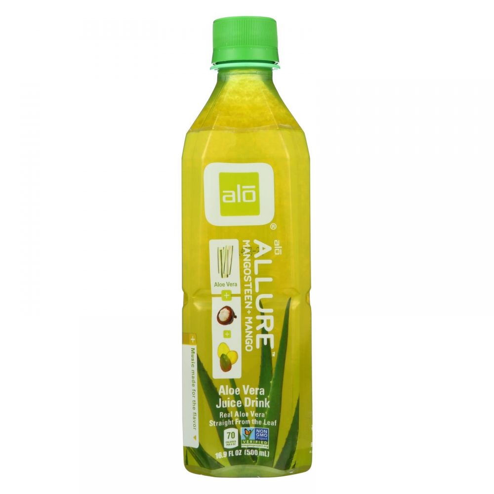 Alo Original Allure Aloe Vera Juice Drink - Mangosteen and Mango - 12개 묶음상품 - 16.9 fl oz.
