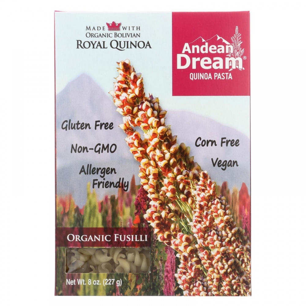 Andean Dream Gluten Free Organic Fusilli Quinoa Pasta - 12개 묶음상품 - 8 oz.