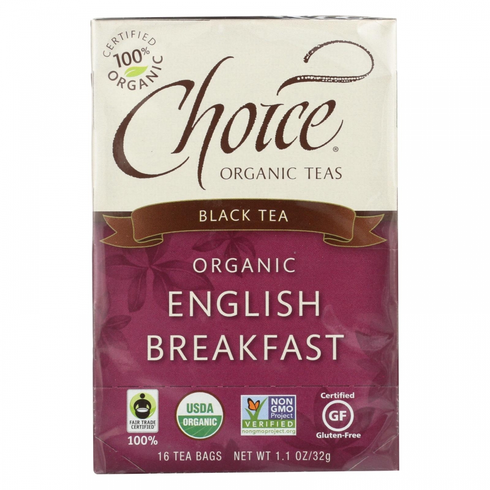 Choice Organic Teas English Breakfast Tea - 16 Tea Bags - 6개 묶음상품