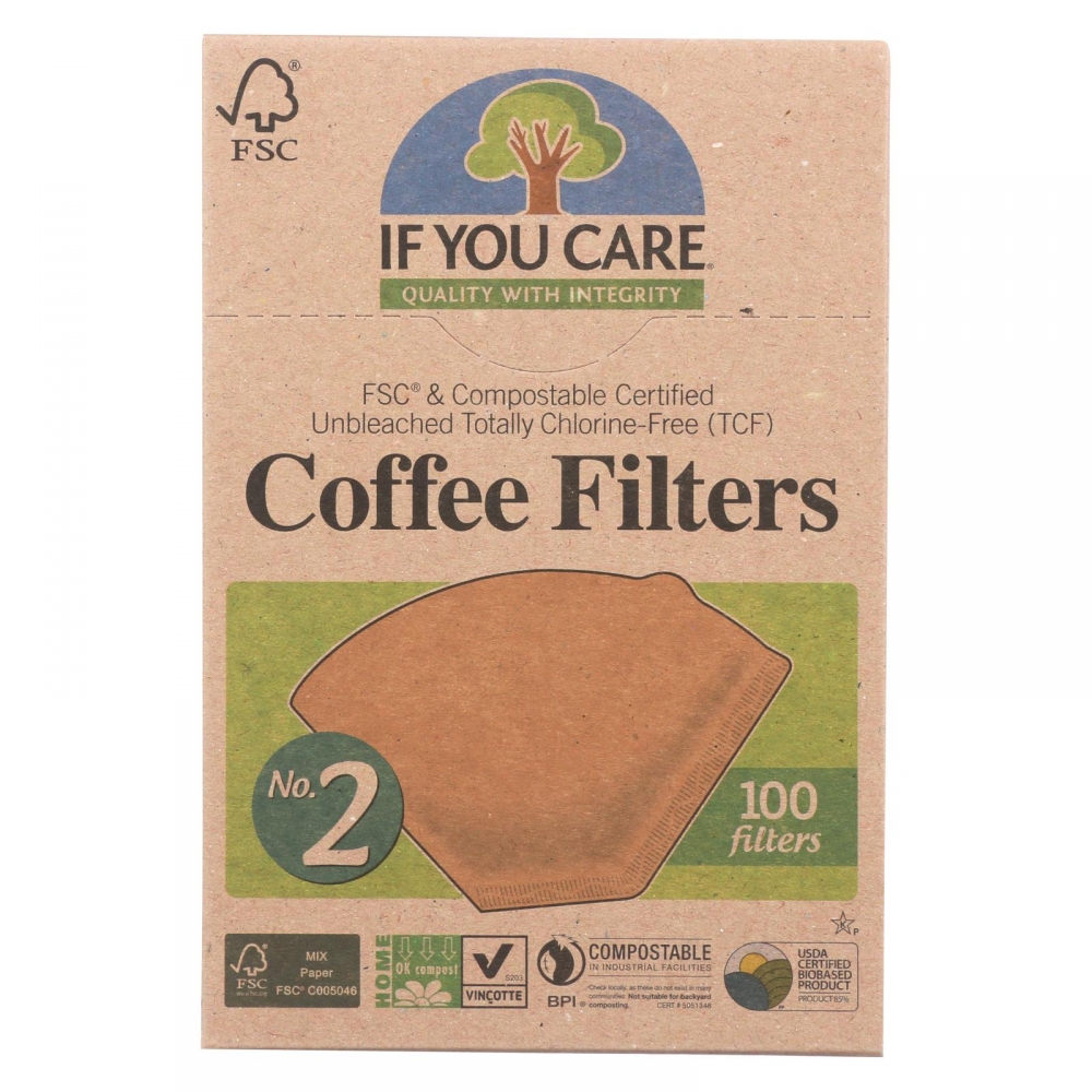 If You Care #2 Cone Coffee Filters - Brown - 100 Count
