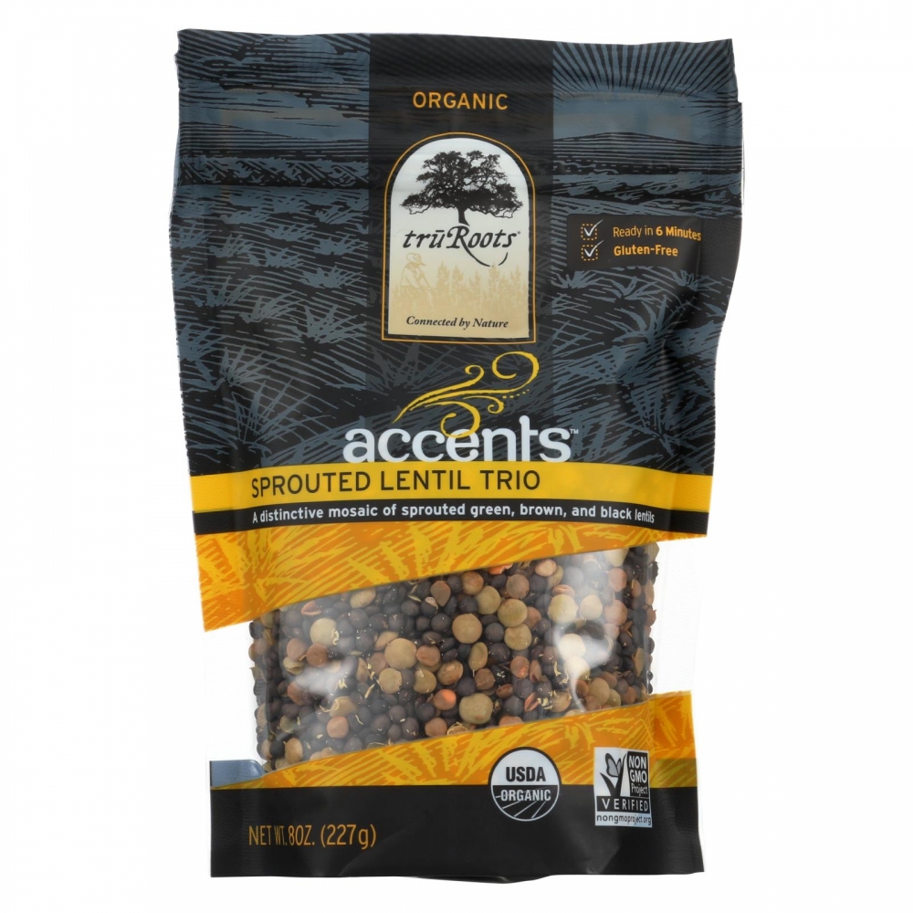 Truroots Organic Trio Lentils - Accents Sprouted - 6개 묶음상품 - 8 oz.