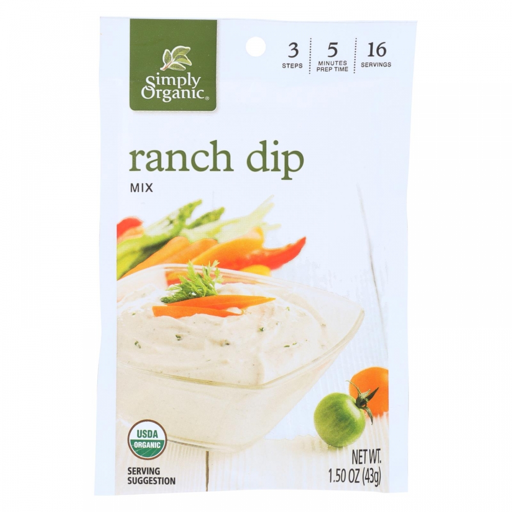 Simply Organic Ranch Dip Mix - 12개 묶음상품 - 1.5 oz.